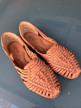 Eurosoft Woven Leather Flats in Luggage, size 8
